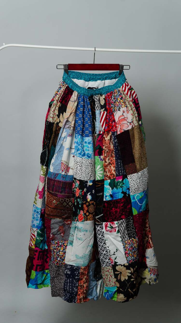 Upcycled Patchwork Maxi Skirt